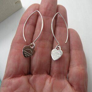 NEW Mini Heart Hook Earrings Return to Tiffany & Co Solid 925 Sterling Silver